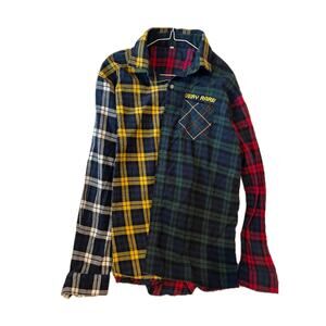 Multi Colored Very Rare Button Up Flannel Shirt Mens XL